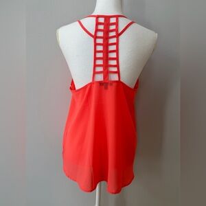 Coral Chiffon Tank Top
